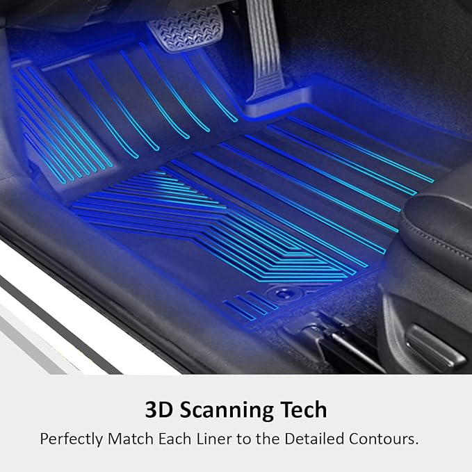 LASFIT Floor Mats for Toyota RAV4 2019-2024 2025(Not Fit Hybrid) All Weather Mats for Toyota RAV 4 XLE/LE/Limited/TRD/Adventure TPE Custom Fit Floor Liner Front and Rear 2 Row Car Mats, Black