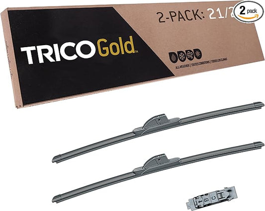 TRICO Gold 21" + 21" Premium Automotive Replacement Windshield Wiper Blades (Set of 2), Passenger and Driver Side All-Weather Beam Wiper Blades for Select Vehicle Models