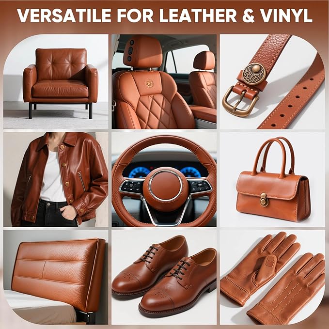 Leather Recoloring Balm - Scratch Repair & Color Restore Kit for Faded Leather, Couch & Car Seats - 10OZ Leather Restorer Balm for Furniture, Auto Interior, Vinyl, Accessories (Light Brown-Tan)