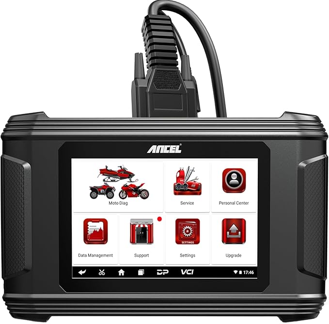 ANCEL MT500 PRO Motorcycle Scanner, Full-System OBD2 Diagnostic Tool with Quick Service Resets & Advanced Programming, Fits for Harley, Honda, Yamaha, Indian, Kawasaki, Suzuki, Polaris, BRP, Victory