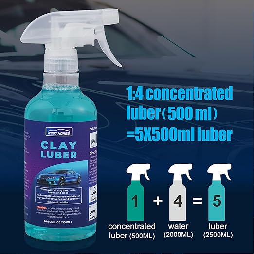 Complete Clay Bar and Luber Kit for Auto Detailing - 4 Pack (4x100g) Clay Bars for Car Detailing + 16.9 fl. oz Lubricant Spray + 4 Pack Microfiber Cleansing Towel