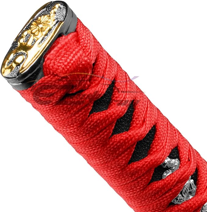 EZAUTO WRAP 20cm Red Black Shift Knob Samurai Sword Alloy Katana with Adapter Universal
