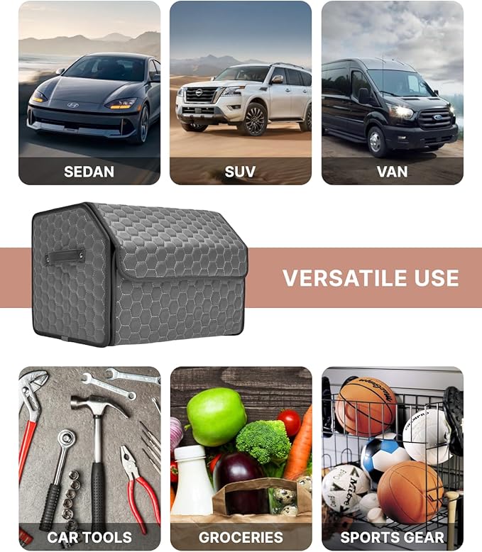 Owleys Car Tote Bundle - For Jeep Trunk Organizer Set - Gray Interior Accessories (Gray 21.6" + 17.7")