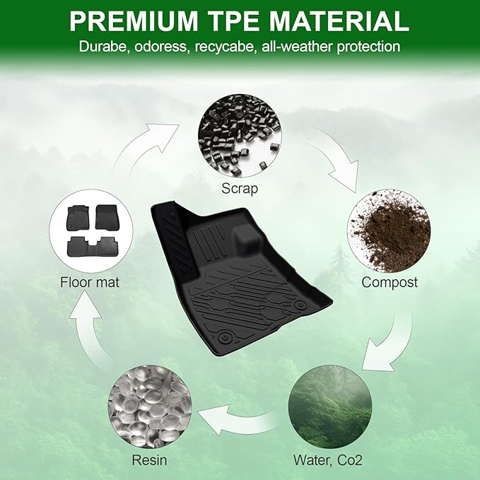 Floor Mats for 2022-2026 Ford Maverick (Only Gasoline Models), TPE All Weather Protection Interior Car Floor Liners Door Sill Guards for 2025 Maverick Gasoline Accessories