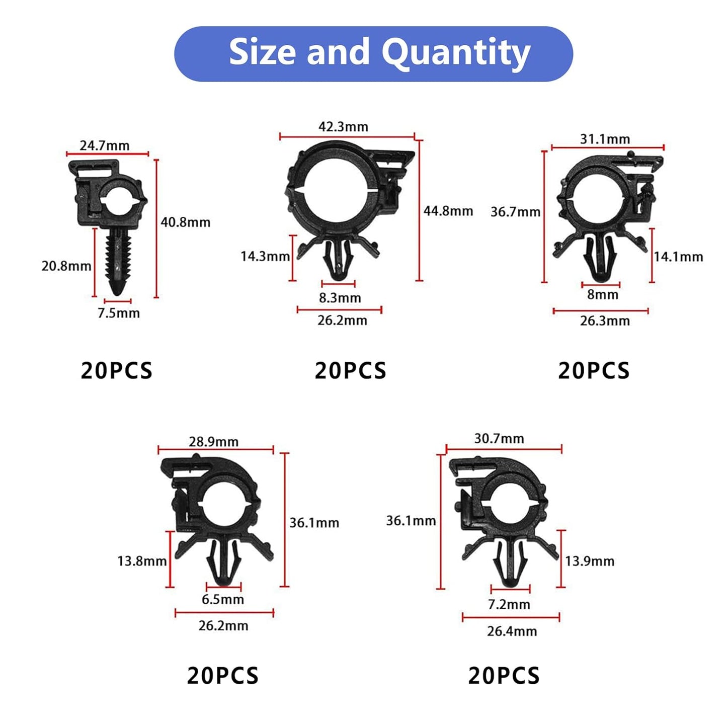 150pcs Wire Loom Clips Car Automotive Harness Routing Clips Assortment Kits - 10 Different Sizes Automotive Wire Routing Clips Replacement Auto Parts for Honda GM Mazda Jeep Wrangler Ford
