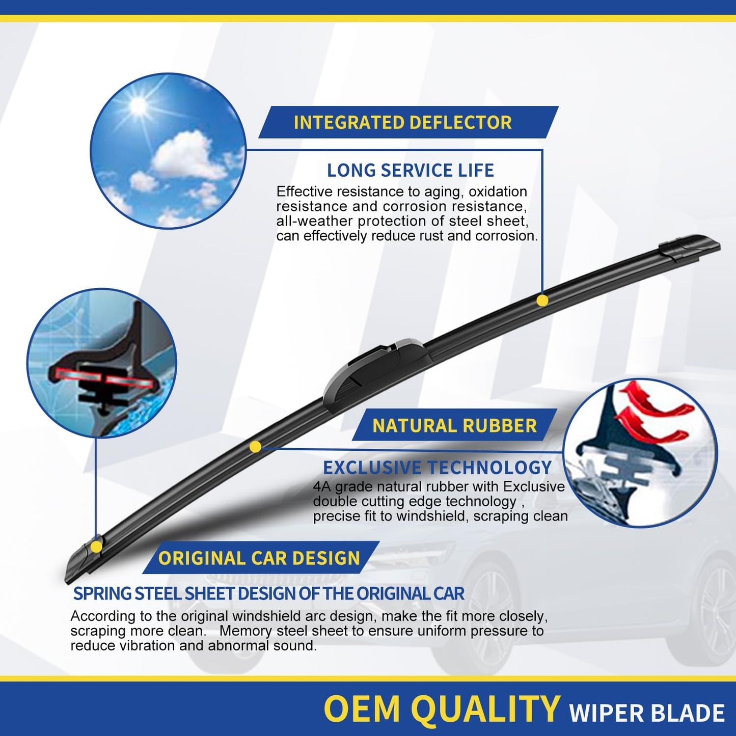 3 wipers Replacement for 2018 2019 2020 2021 Chevrolet Equinox 2018 2019 2020 2021 GMC Terrain Windshield Wiper Blades Original Equipment - 24"+18"+12" (Set of 3) U&J HOOK