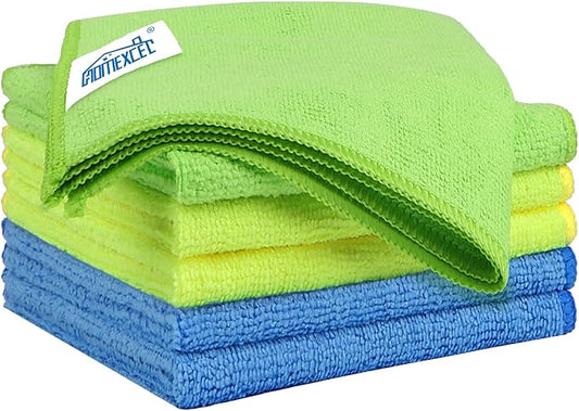 HOMEXCEL Microfiber Cleaning Cloth 6 Pack, 12.5 x 12.5 Inch Microfiber Towels for Cars, Ultra Absorbent Cleaning Rags, Lint Free Cleaning Towels for Household, Kitchen, Window, and Car, Multicolor