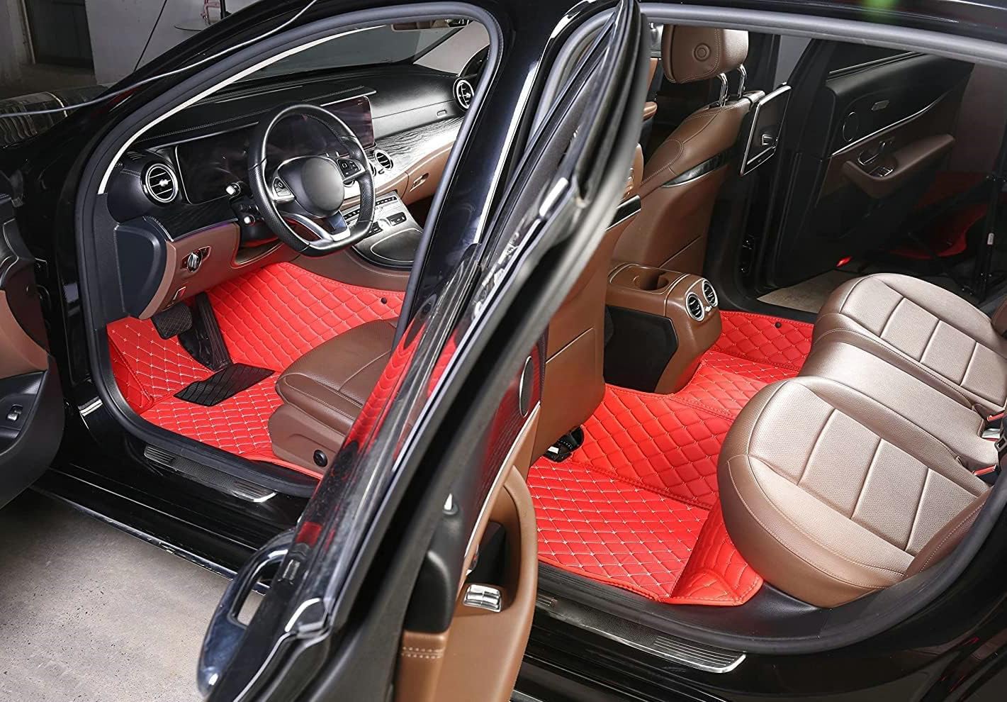 Custom Artificial Leather Waterproof All-Weather Car Floor Mats Fit for 99% Sedan SUV Sports Car Vehicle Car Mat (Green)
