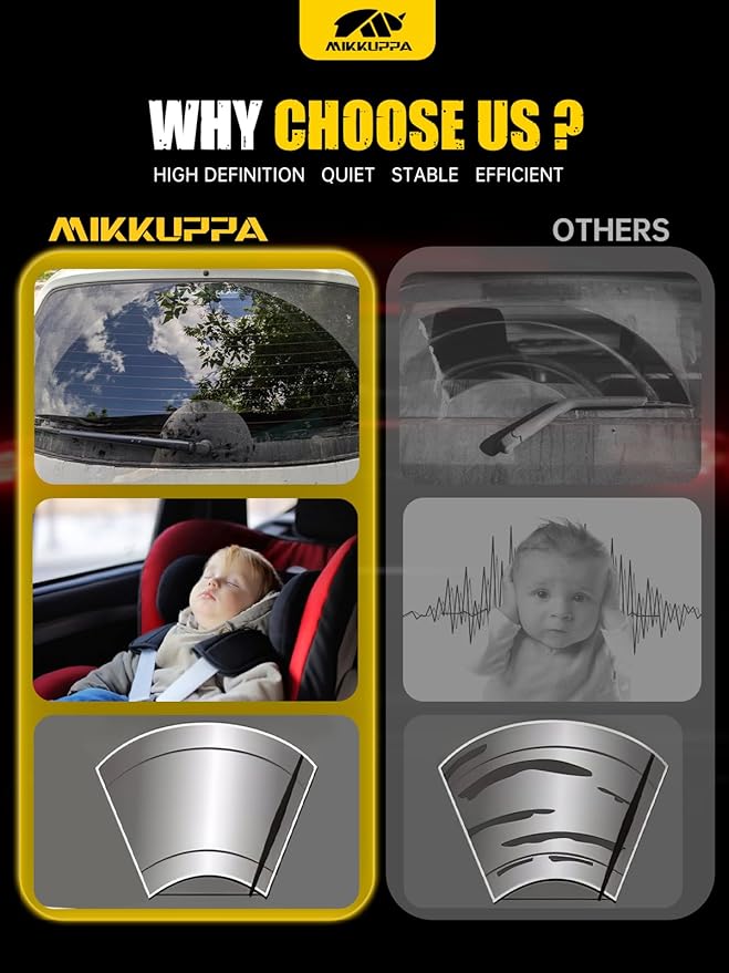 MIKKUPPA 24"+22" Windshield Wipers Blades Replacement for 2009-2019 Ford Flex, 2007-2014 Dodge Avenger, 2004-2015 Nissan Titan, 2004-2015 Armada, U/J HOOK All Season Wiper Blades(Pack of 2)