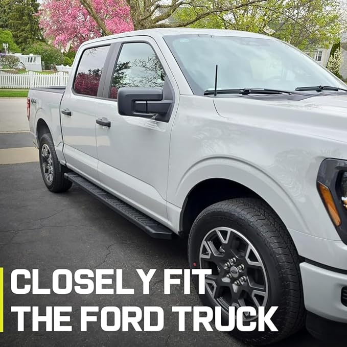 COMNOVA Side Step Nerf Bar Running Board Replacement for 99-16 Ford F250 Superduty Crew Cab（4 Full Size Door）,6 Inch Step Pad Design,OE Style (Black)