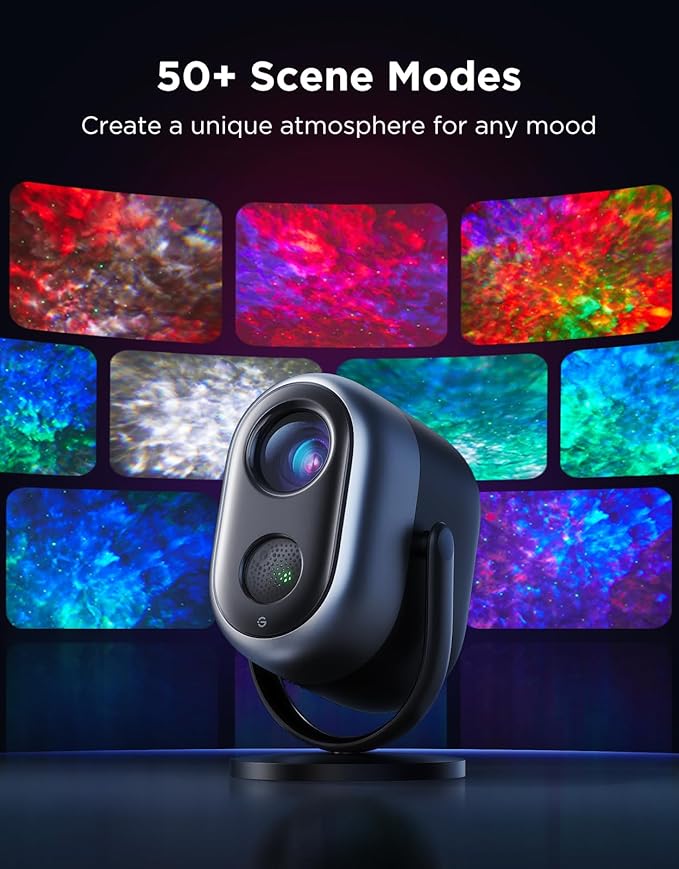 Govee Star Projector Lights, 7-Zone Colorful Nebula Effect, Work with Matter, 540ft² Coverage, LED Ceiling Lights for Bedroom, 50+ Scenes, 18 White Noise, Room Decor, Gifts for Kids, Sleep Lamp