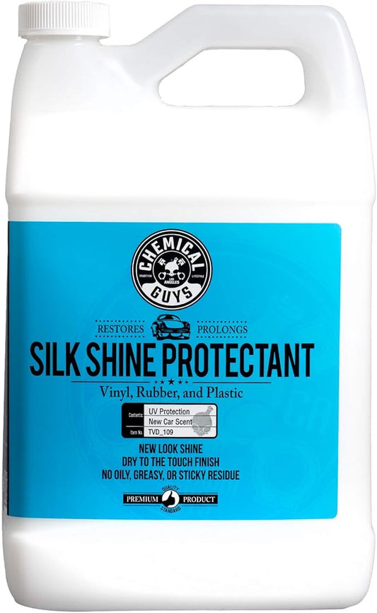 Chemical Guys Silk Shine Tire and Trim Dressing and Protectant – Non Greasy Spray for Vinyl, Plastic and Rubber Surfaces – Restores Shine and Protection for Cars, Trucks, Motorcycles and RVs, 128 oz