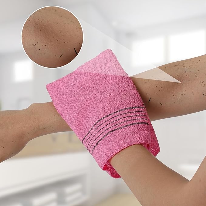 Tecbeauty 12Pcs Korean Exfoliating Bath Washcloths Mitt Scrubber for Body Removing Dead Skin