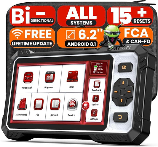 OBD2 Scanner ANCEL FX6100 Bidirectional Scan Tool, All Systems Car Diagnostic Scanner, Code Reader with Active Test,15+ Reset, Oil/EPB/BMS/ABS Bleeding/SAS/D-PF Reset, FCA&CANFD, AutoVin, Free Upgrade