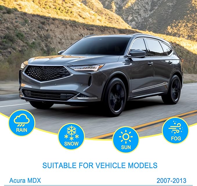 CJPPPZIW® Windshield Wipers-26"+21"+12" Replacement for 2007 2008 2009 2010 2011 2012 2013 Acura MDX Premium All-Season Front and Rear Wiper Blades,Original Factory Quality(Pack of 3)