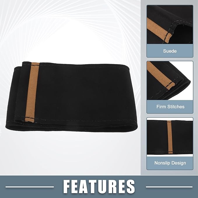 Car Hand Sewn DIY Steering Wheel Cover Breathable Comfortable 38cm Stitch on Wrap Cover Suede Brown Black Stitches Black