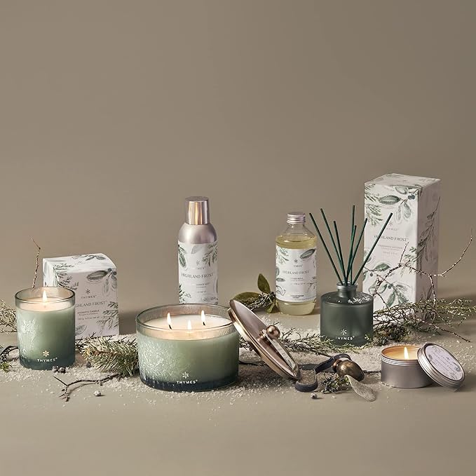 Thymes Home Fragrance Mist – Room Air Fresheners for Home Long Lasting – Air Freshener Spray – Pine Room Spray with with Crisp Notes of Sage, Eucalyptus, & Cypress Needles (Highland Frost, 3 oz)