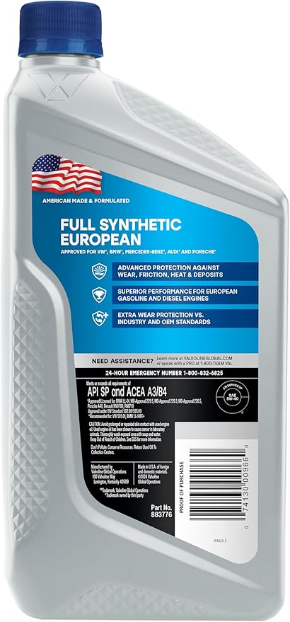 Valvoline - VV966-CS 5W-40 MST SynPower Full Synthetic Motor Oil - 1qt (Case of 6) (VV966-6PK)