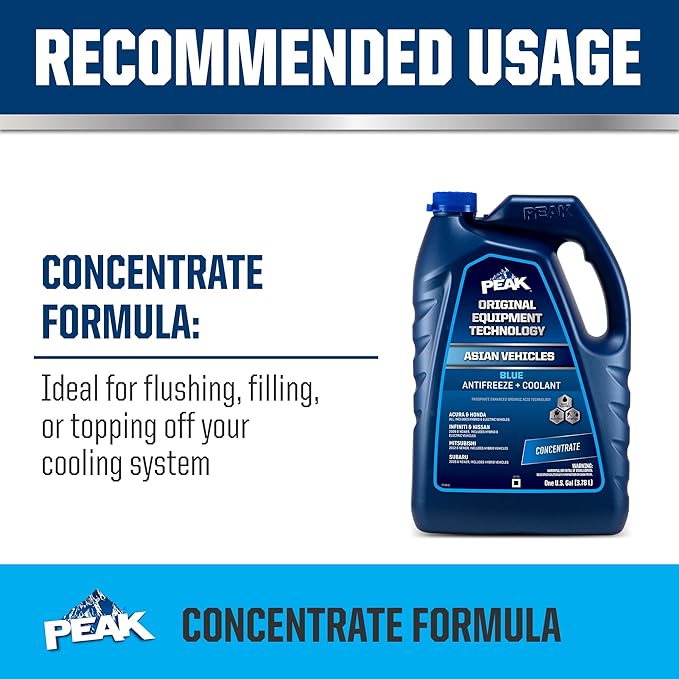 PEAK OET Extended Life Blue Concentrate Antifreeze/Coolant for Asian Vehicles, 1 Gal.