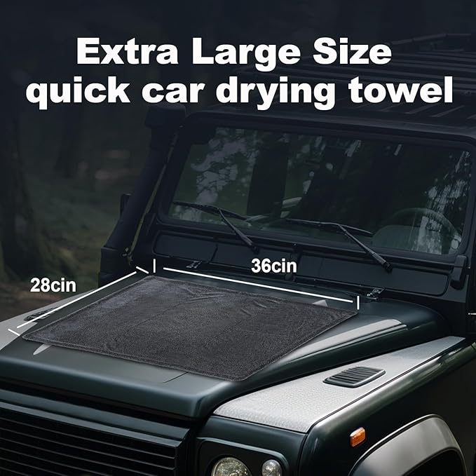 Car Drying Towel (28" x 36"),1500 GSM Double Sided Microfiber Drying Towels for Cars,Highly Absorbent,Leaving no Marks,no Shedding,Easy to Clean