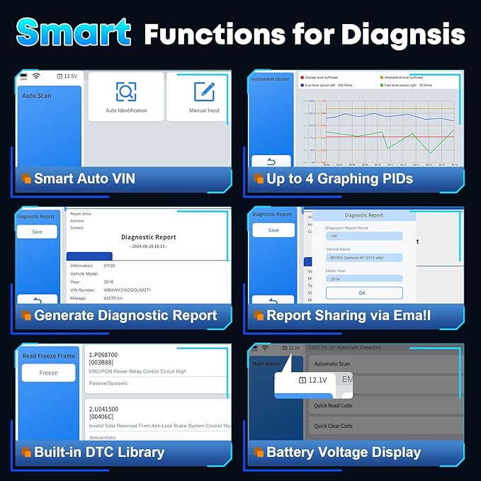 XTOOL D6 OBD2 Scanner, 2025 Full System Diagnostic Scan Tool, Free Update, 15 Services, Crank Sensor Relearn, Throttle Relearn, Oil Reset, ABS Bleed, FCA & CAN FD