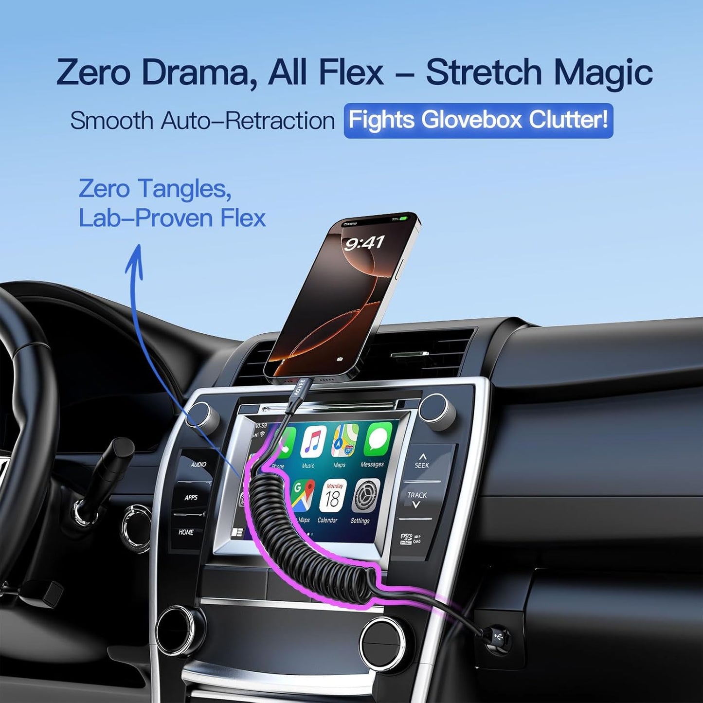 AGVEE 5ft Coiled Short USB-C to USB-C Charging Cable [USB-IF Certified] 60W PD Fast Charger Cord in Car for iPhone 16/15 CarPlay, Galaxy S25 S24 S23 S22 S21 S10 S9 S8, Google Pixel, Dark Gray