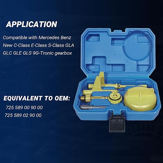 6 Piece 9-Speed Transmission Oil Filling & Draining Tool Compatible with Mercedes-Benz 725.0 9G-Tronic 8-Speed 9-Speed Gearboxes, Metal Transmission Fluid Change Kit with M12x1.5 ATF Adapter