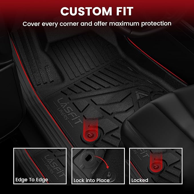 LASFIT Floor Mats & Cargo Liner 2021-2026 & Only 7 Seats (Not for 8/9 Seats) for Chevy Suburban/GMC Yukon XL(Only Yukon XL, Not Fit Yukon)/Cadillac Escalade ESV(Only Escalade ESV, Not Fit Escalade)