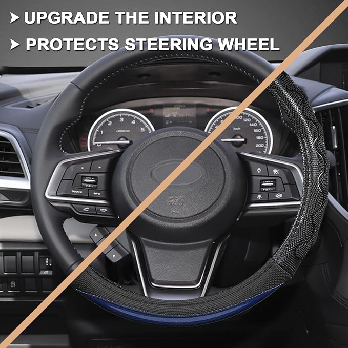 GIANT PANDA Steering Wheel Cover for Subaru Forester, Car Steering Wheel Cover for Subaru Outback and Crosstrek - Blue