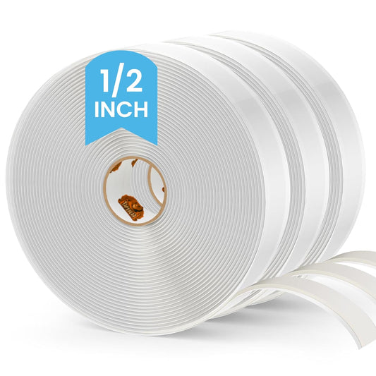 Butyl Tape White 1/2" x 30' x 1/8" RV Tape Sealant Waterproof, White Butyl Caulking Tape, Stretchable Butyl Sealant Tape Headlight Sealant Putty Tape EPDM Auto RV Window Sealant, 3Rolls