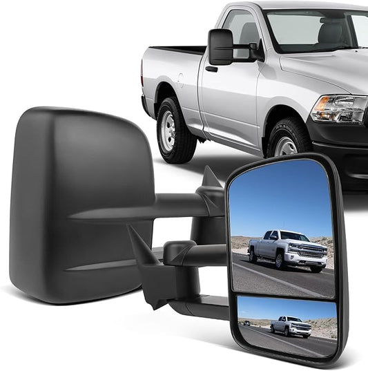 ECCPP Towing Mirrors for 1988-1998 for Chevy for GMC C/K 1500 2500 3500 Power Pair Side Tow Mirrors Left and Right Side Black