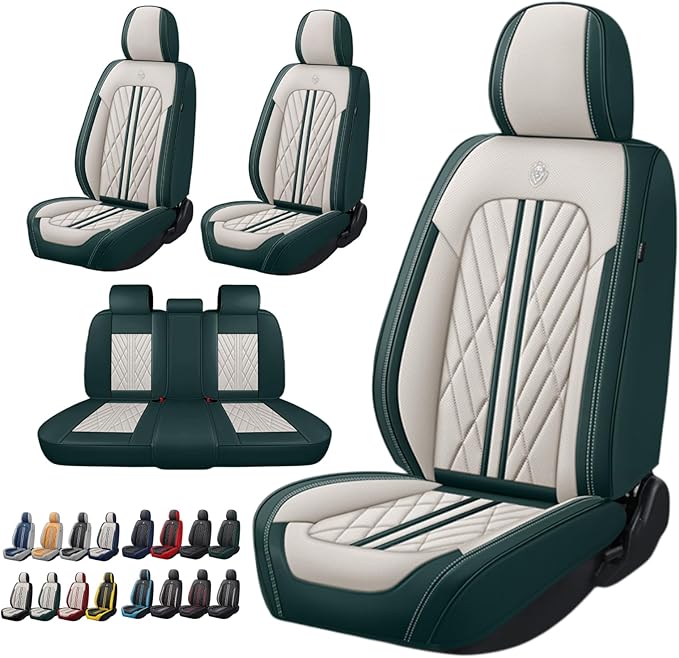 Universal Fit Waterproof Breathable Nappa Leather Automotive Vehicle Car Seat Covers Set Cushion Protector for Sedan SUV