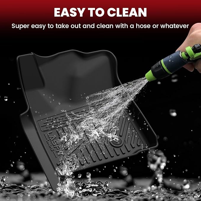 LASFIT Floor Mats for Toyota Tacoma 2005-2011 Double Cab Auto Tran, Custom Fit All Weather Protection Durable TPE Floor Liners for 2005-2011 Tacoma Accessories Front & Rear 2 Row Row Car Mats, Black