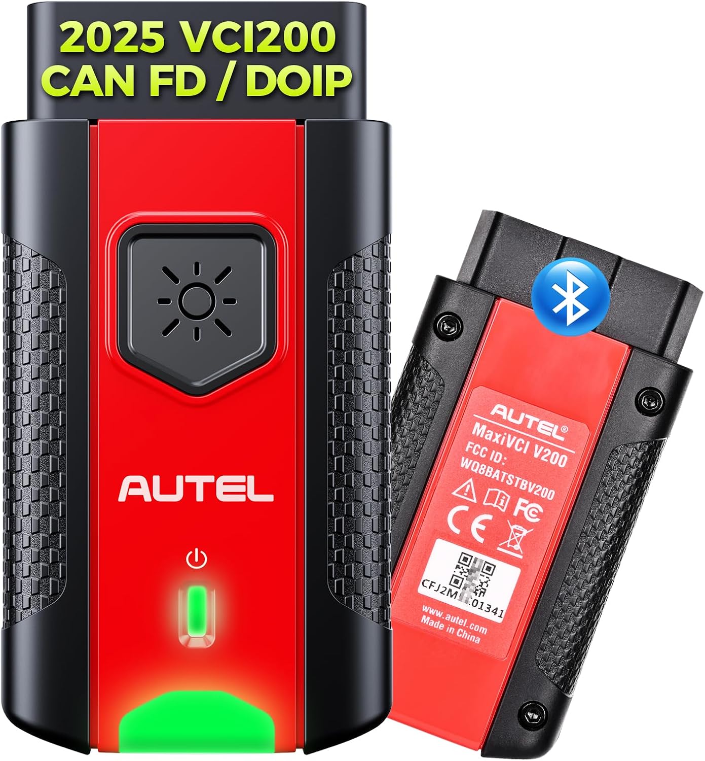 Autel MaxiVCI V200 VCI200 Wireless Dongle: 2025 VCI 200 OBD2 Connector 2.0 of VCI100 V100 Adapter Car Communication Interface for MaxiSys MS906 Pro MS906 Pro-TS S906 MAX KM100 BT608 BT609 ITS600 etc.