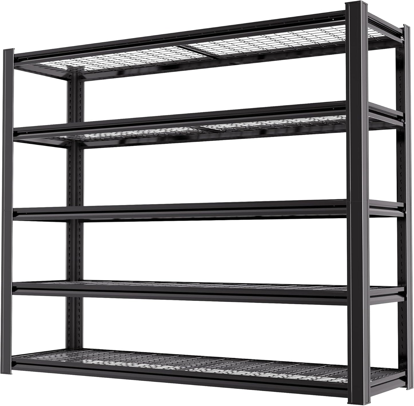 62" W x 24" D x 84" H Garage Shelving Heavy Duty Metal Shelving 3500LBS Storage Shelves Adjustable Metal Shelves for Storage Industrial Garage Shelves for Warehouse Basement