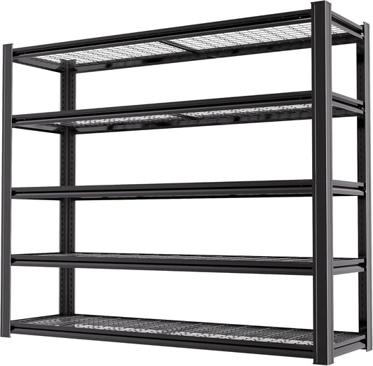 62" W x 24" D x 72" H Garage Shelving Heavy Duty Metal Shelving 3500LBS Storage Shelves Adjustable Metal Shelves for Storage Industrial Garage Shelves for Warehouse Basement (5T 72*62*24)