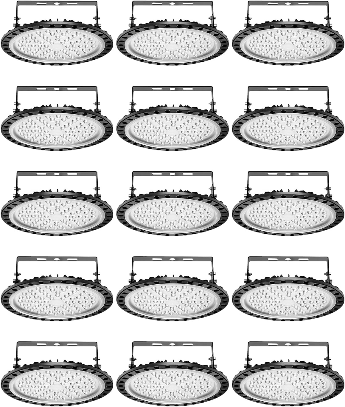 Viugreum High Bay LED Shop Lights, 300W UFO LED High Bay Light 30,000LM 120V LED High Bay Lights 5000K Daylight, Alternative to 1300W MH/HPS for Garage Workshop Barn Factory Warehouse - 15 Pack