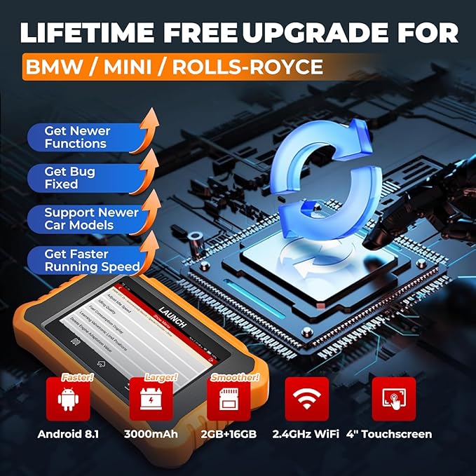 LAUNCH Creader Elite V2.0 for BMW OBD2 Scanner, 2025 Full Systems Bi-Directional Scan Tool, All Reset Services, ECU Code, Battery Registration Tool for BMW Mini RR, Lifetime Free Update, Auto VIN