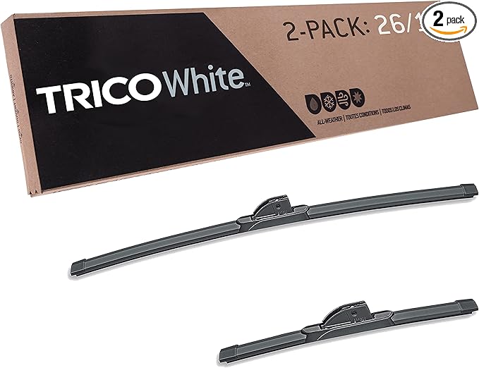 TRICO White 26" + 13" Extreme Weather Premium Winter Automotive Replacement Windshield Wiper Blades (Set of 2), Passenger and Driver Side All-Weather Beam Wiper Blades for Select Vehicle Models