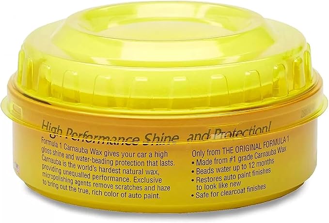 Formula 1 Carnauba Car Wax Paste - High-Gloss Shine - Polish for Car Detailing to Shine & Protect – Remove Haze and Paint Swirls w/ Micropolishing Agents – Car Cleaning Supplies (12 oz)