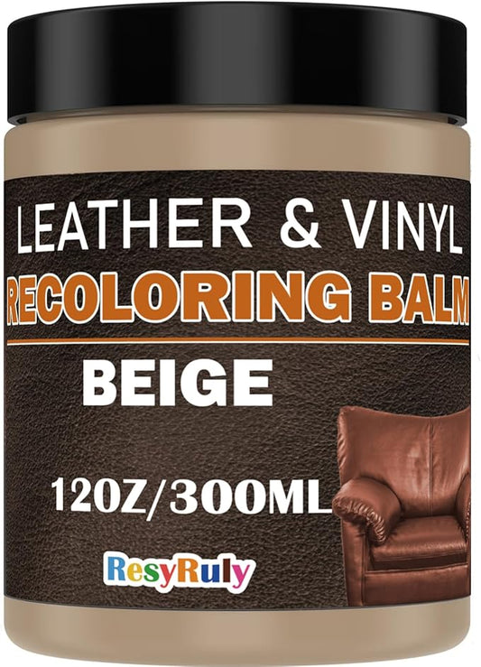Beige Leather Repair Kit Furniture Vinyl Car Interior Steering Wheel Car Seats Color Restorer Cream Leather Recoloring Balm Fade Better Couch Conditioner Scratch Stain Remover Dye Paint Sofa Fabric