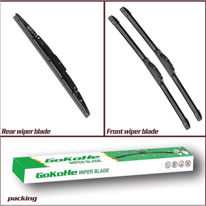 Original Equipment Replacement Front and Rear Windshield Wiper Blades For Jeep Liberty 2008-2012 Front Windscreen Wiper and Rear Wiper Blade