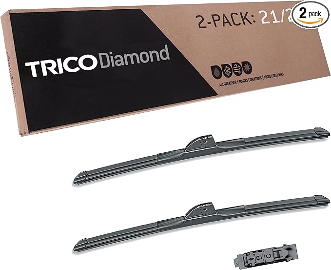 TRICO Diamond 21" + 21" Premium Automotive Replacement Windshield Wiper Blades (Set of 2), Passenger and Driver Side All-Weather Beam Wiper Blades for Select Vehicle Models
