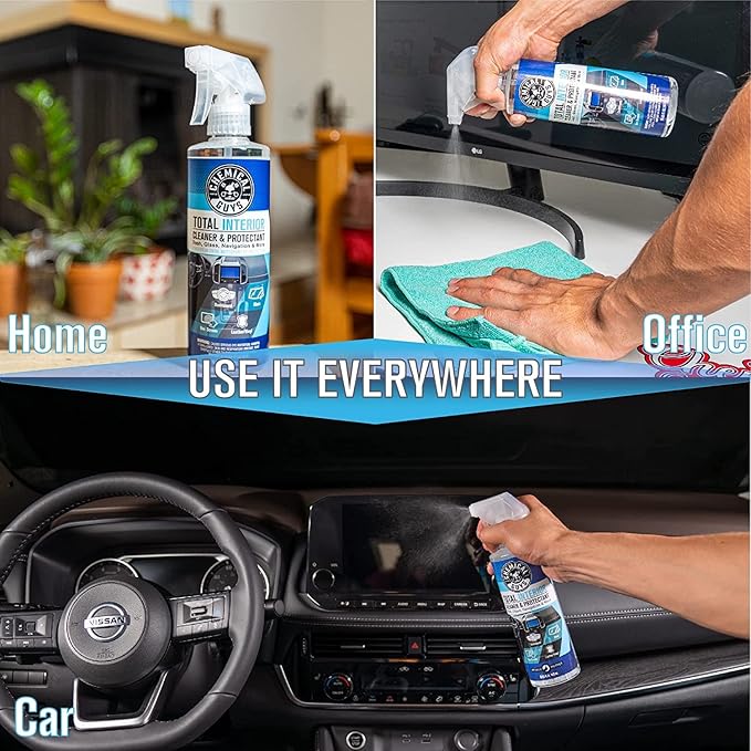 Chemical Guys Total Interior Cleaner and Protectant - Cleans and Protects Leather, Vinyl, Plastic, Rubber, Glass, and Fabric with Streak-Free Finish, Safe for Cars, Trucks, SUVs, and More - 32 oz