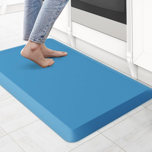 KitchenClouds Kitchen Mat Cushioned Anti Fatigue Kitchen Rug 0.75inch Waterproof Non Slip Kitchen Rugs and Mats Standing Desk Mat Comfort Floor Mats for Kitchen Sink Office (17.3"x28",Green)