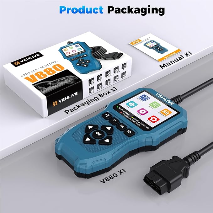 OBD2 Scanner Diagnostic Tool, Check Engine Light Car Code Reader with Reset, Battery Tester, Live Data, Freeze Frame, I/M Readiness, Car Scanner Diagnostic Tool for All OBDII Car After 1996