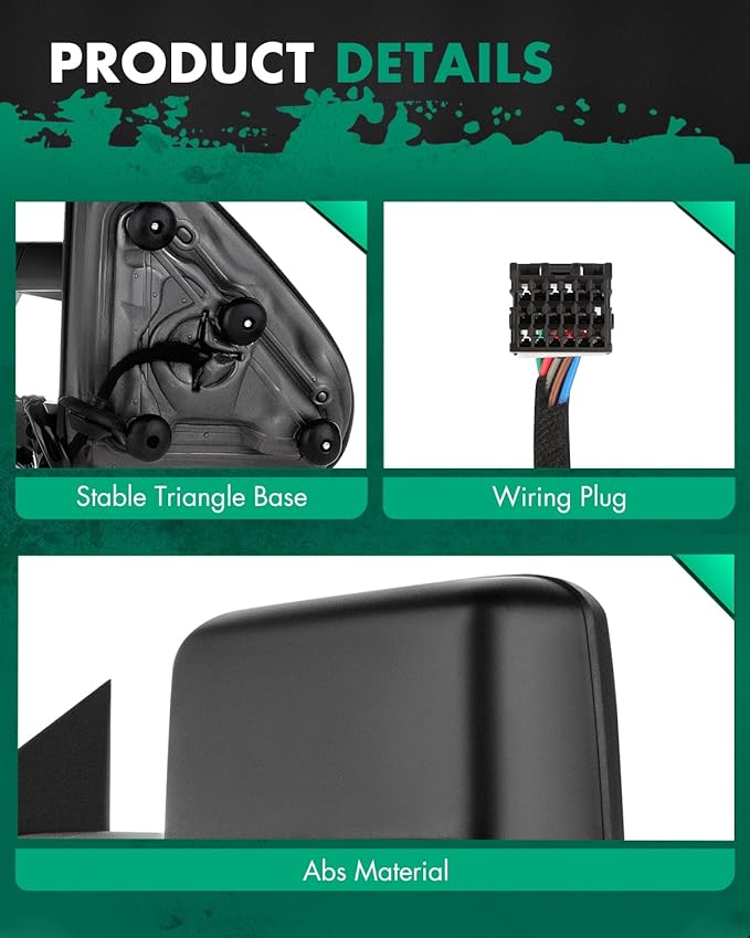 SCITOO Towing Mirrors Rear View Mirrors Fit for 2014-2018 for Chevy Silverado/for GMC Sierra 1500 2015-2018 for Chevy Silverado/for GMC Sierra 2500 HD 3500HD with Power Heated Signal Backup Light