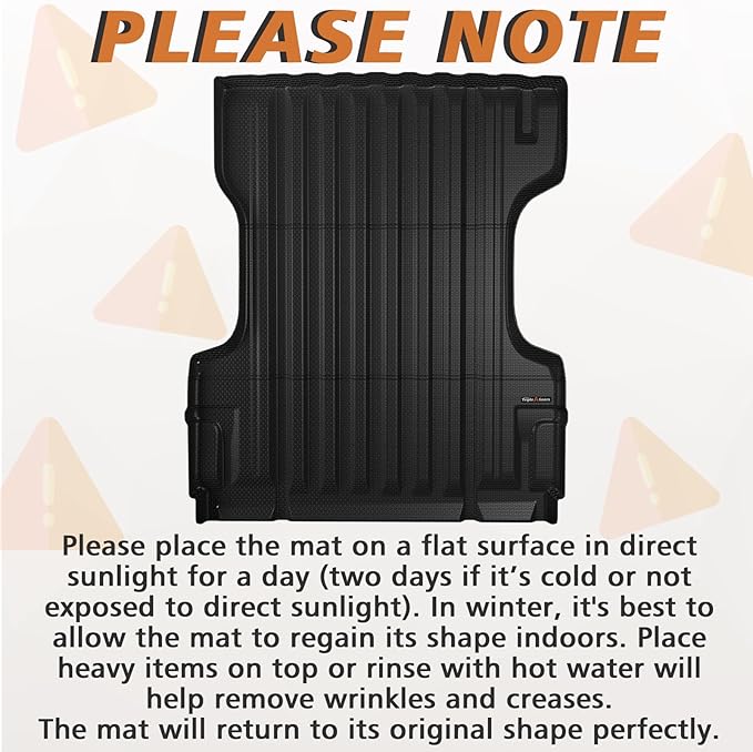 TripleAliners Truck Bed Mat Compatible with 2005-2021 Nissan Frontier Accessories 6FT Bed Vehicle Perfectly Flush All Weather Protection TPE Heavy Duty Pickup Cargo Mat