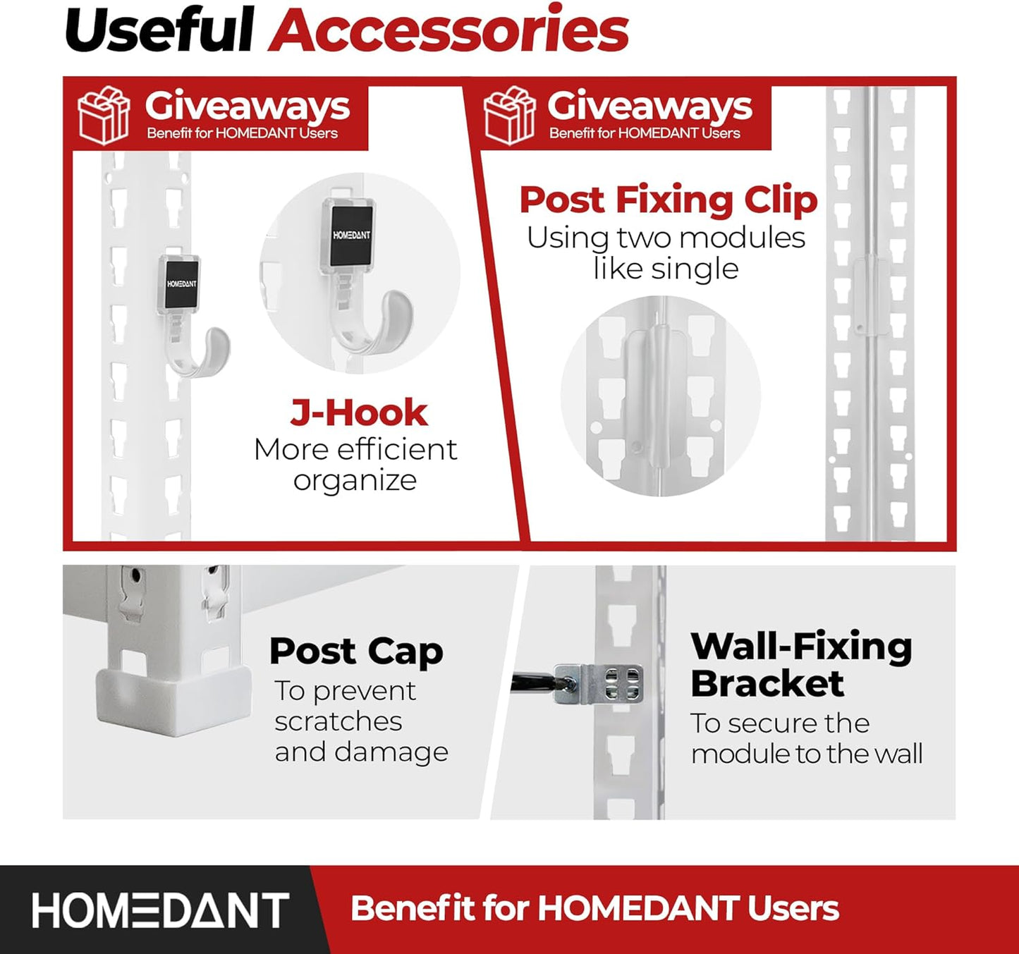 HOMEDANT White 5 Tier Laminated Boltless Heavy Duty Garage Storage Adjustable Wide Size Metal Shelving Unit Utility Rack Shelves Organization Shelf Shed Warehouse 47.7" W x 24.1" D x 71.3" H 2Pack