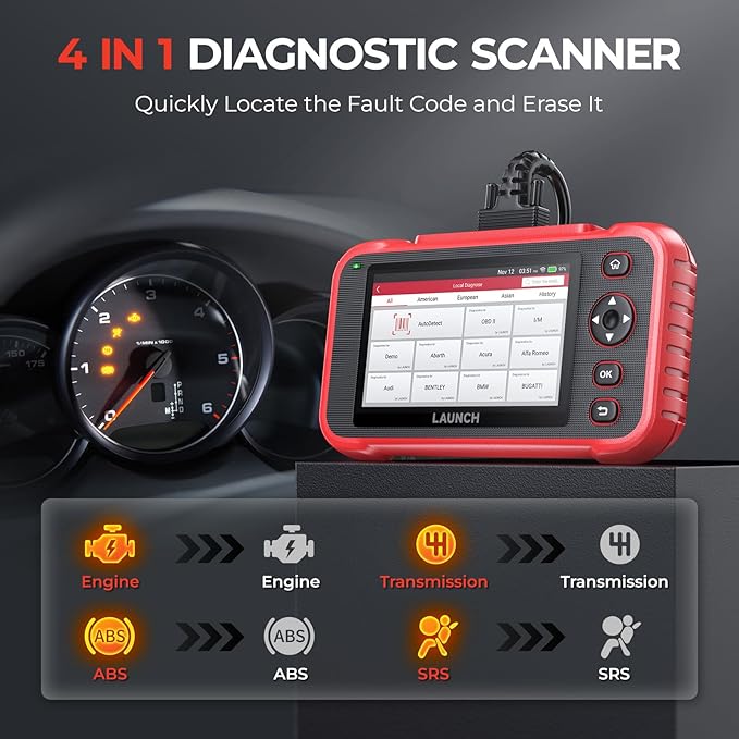 LAUNCH CRP123I V3.0 Elite OBD2 Scanner Diagnostic Tool with DOIP & CAN FD, 2025 New Code Reader for Cars and Trucks, Engine ABS SRS Transmission Car Scanner, Oil/EPB/DPF/SAS/Throttle Relearn